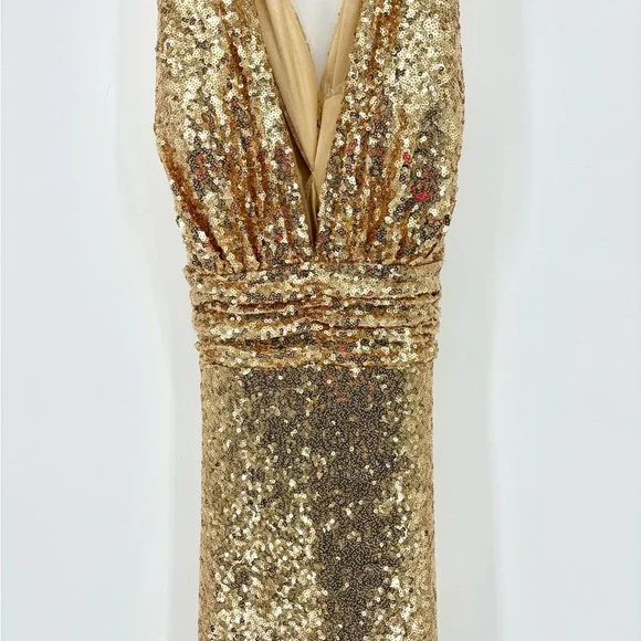REVELRY Dylan Gold Sequin Dress - Picture 7 of 11
